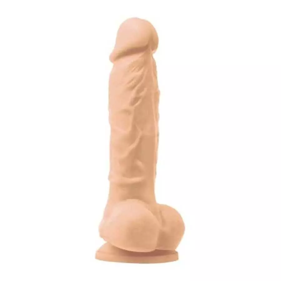 NS Novelties NS Novelites - Colours Pleasures Silicone Vibrating Dildo with Balls 5 Inch - White, Beige