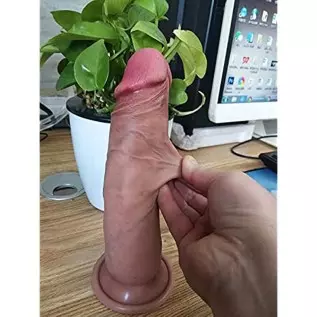 Realistic Dildo 7.5 Inch Dual-Density Silicone Huge Penis ，Silicone Cock with Strong Suction Cup, Soft Silicone Real Dong Penis