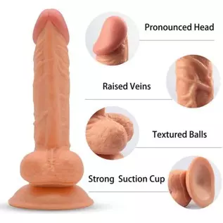 Soft Silicone 7.8 inches Suction Cup Realistic Classic Dick Wand for Beginner or Men's and Women's Games