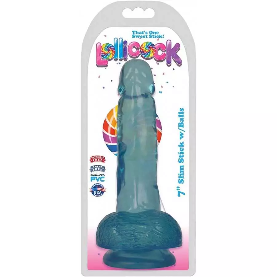 Curve Novelties 61155: Lollicock Slim Stick W/Balls 7In Berry