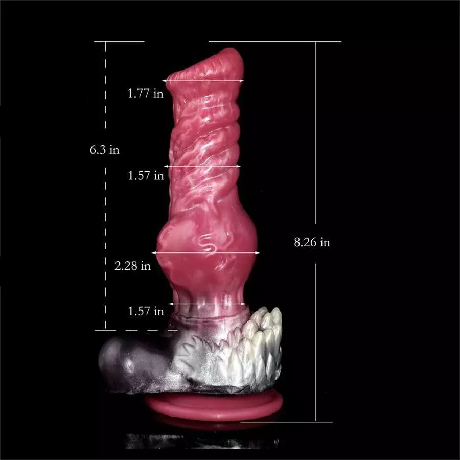 Thick Wolf Dildo Soft Silicone Waterproof Lifelike Realistic Dog Knot Dildos with Suction Chassis Suitable for Female Couples (M