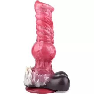 Thick Wolf Dildo Soft Silicone Waterproof Lifelike Realistic Dog Knot Dildos with Suction Chassis Suitable for Female Couples (M