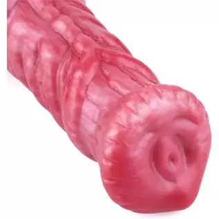 Thick Wolf Dildo Soft Silicone Waterproof Lifelike Realistic Dog Knot Dildos with Suction Chassis Suitable for Female Couples (M