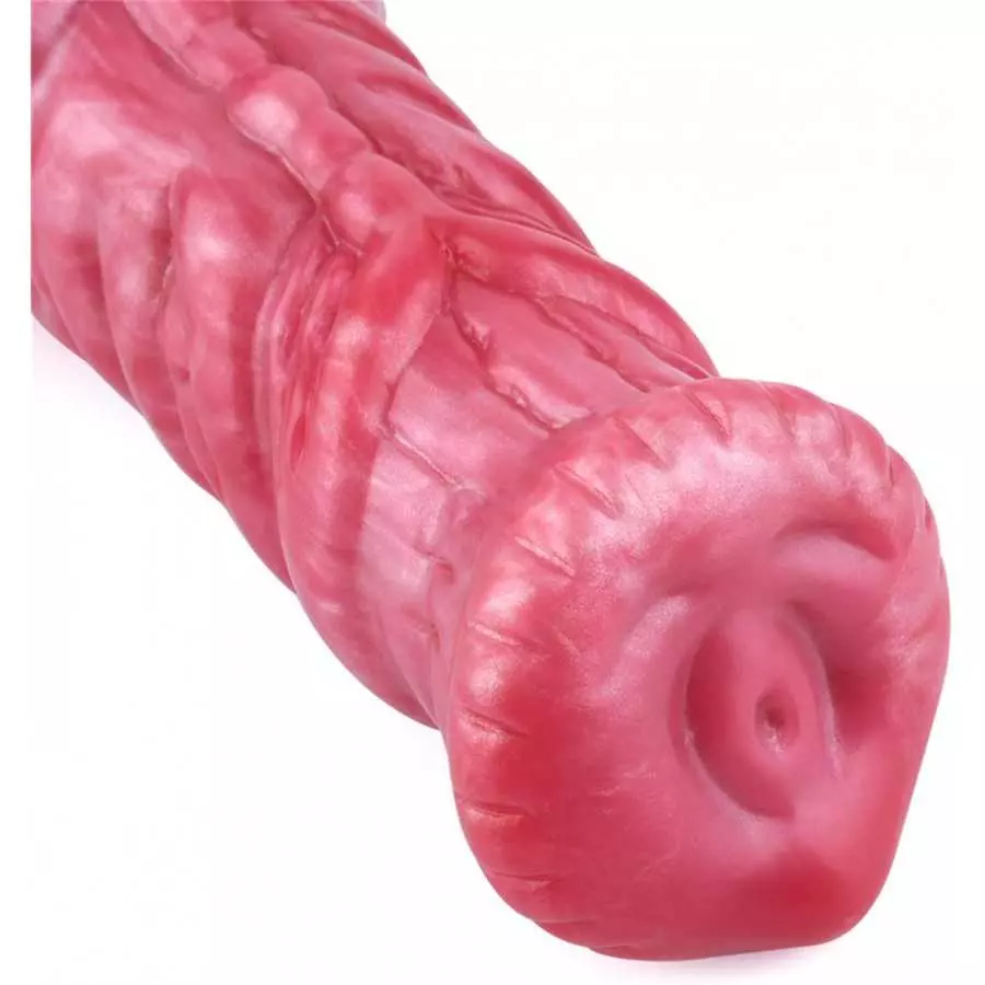 Thick Wolf Dildo Soft Silicone Waterproof Lifelike Realistic Dog Knot Dildos with Suction Chassis Suitable for Female Couples (M