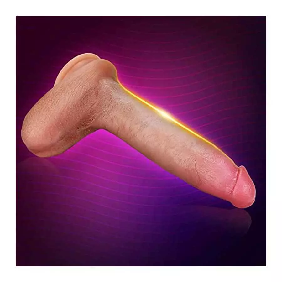 Realistic Dildo with Strong Suction Cup for Hands-Free Play 8.66" Silicone Penis Cock Dong with Vivid Glans Veins Adult Sex Toys
