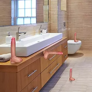 Realistic Dildo with Strong Suction Cup for Hands-Free Play 8.66" Silicone Penis Cock Dong with Vivid Glans Veins Adult Sex Toys