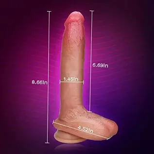 Realistic Dildo with Strong Suction Cup for Hands-Free Play 8.66" Silicone Penis Cock Dong with Vivid Glans Veins Adult Sex Toys