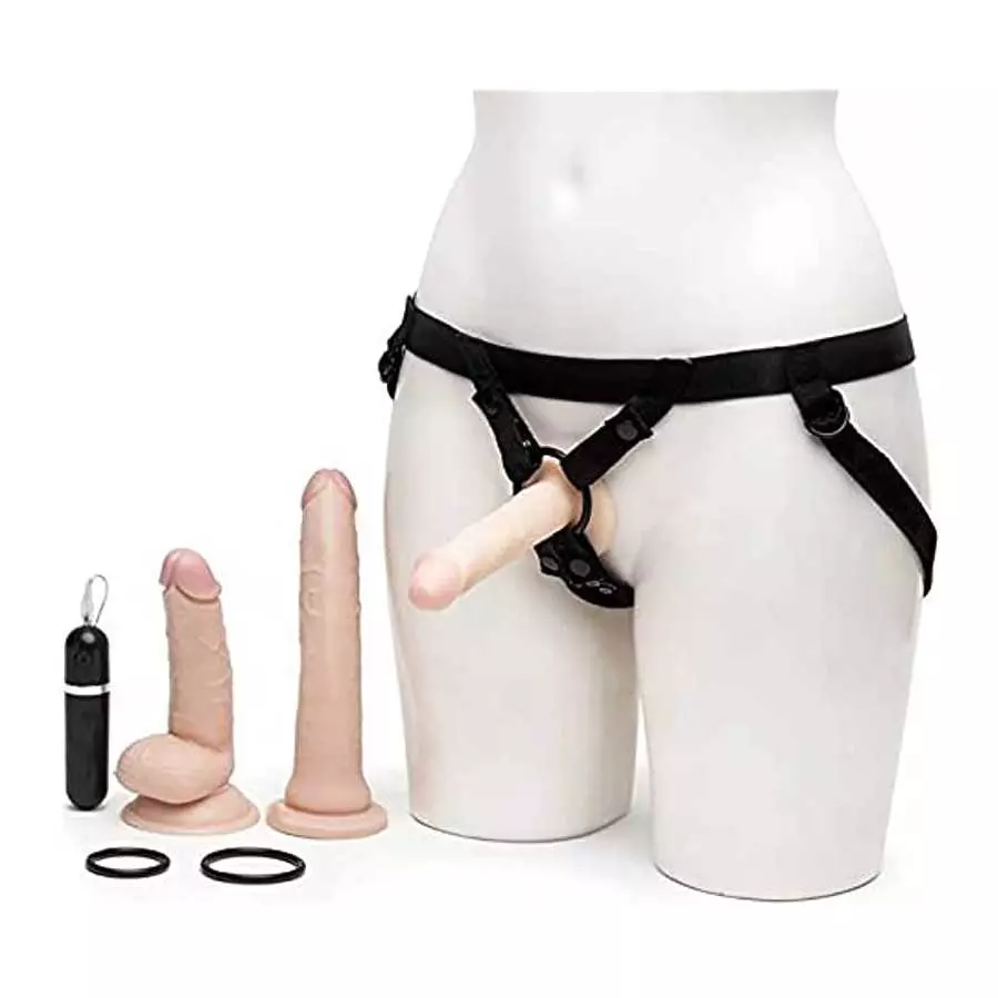 Lovehoney Lifelike Lover Strap On Dildo Kit - Includes 6 Inch Vibrating Dildo - 8 Inch Realistic Dildo - 6 Inch Slimline Anal Di Lovehoney Lifelike Lover Strap On Dildo Kit - Includes 6 Inch Vibrating Dildo - 8 Inch Realistic Dildo - 6 Inch Slimline Anal Di