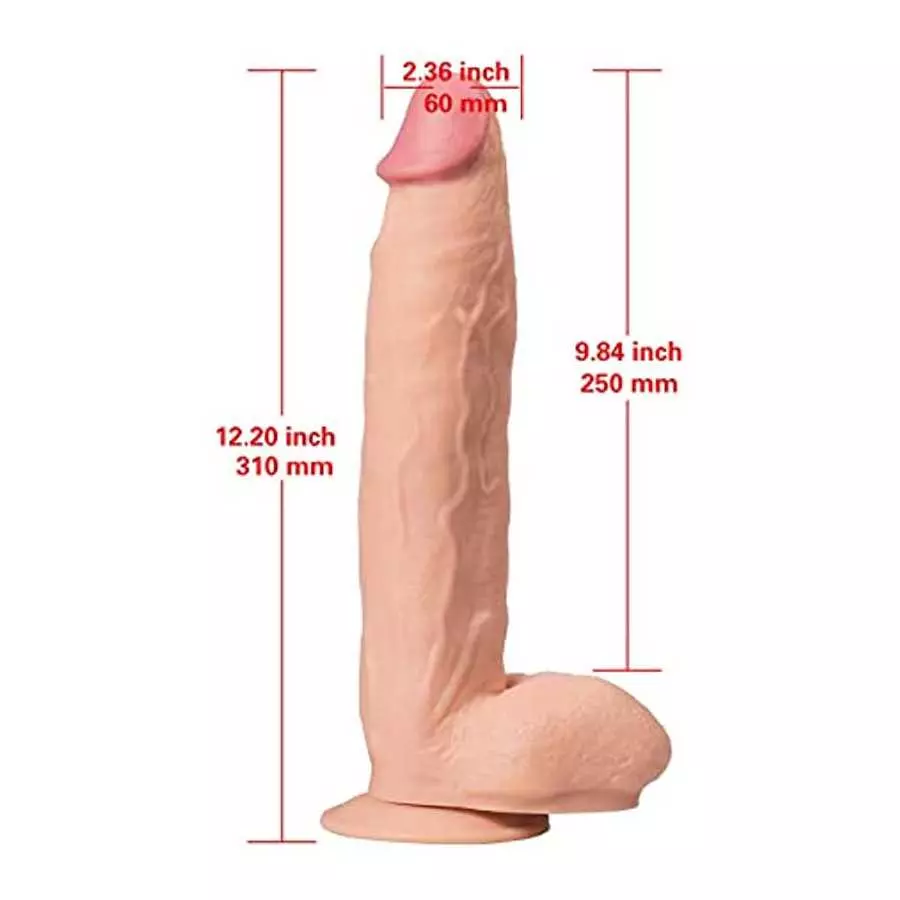 ShyPlay 12.20inches XXL Large Size Realistic Dildo for Sex with Suction Cup, PVC Dildos Anal and G-spot Adult Toys for Women