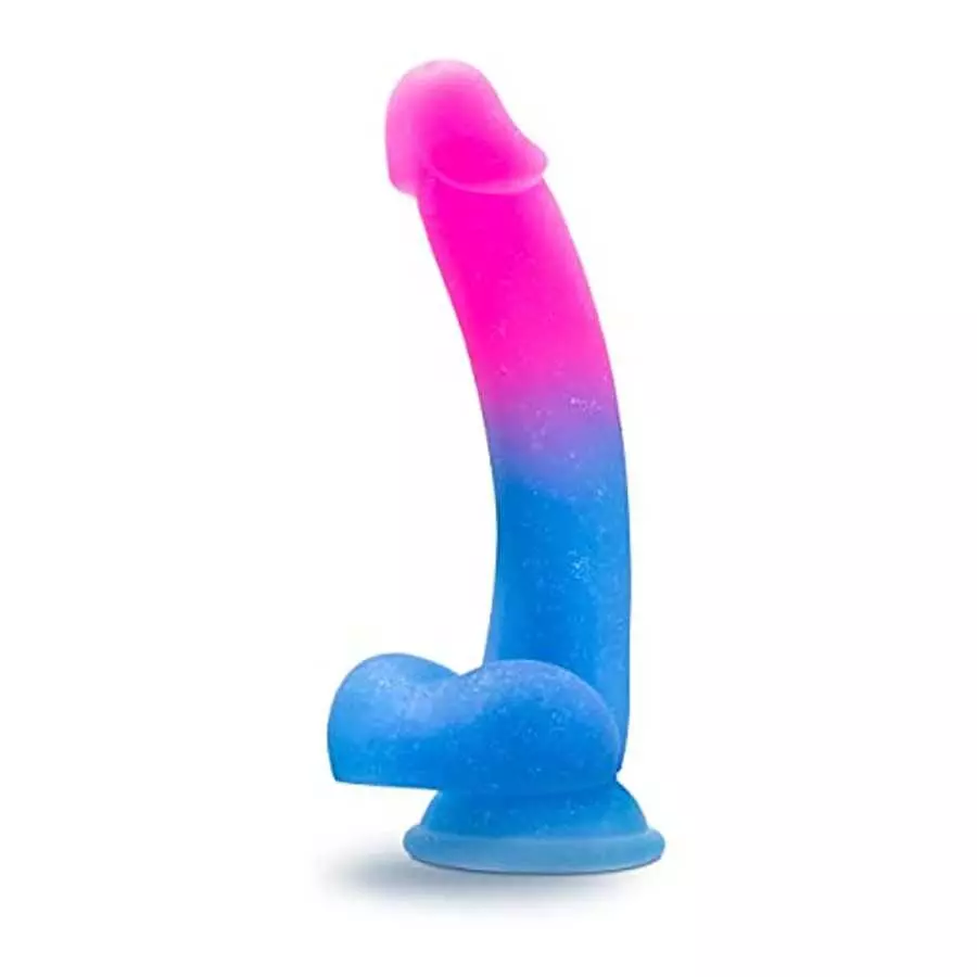 Blush Avant Chasing Sunsets Realistic Colorful Gradient Silicone Dildo - 7.75" Length and 1.25" Width - Suction Cup Base for Han