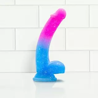Blush Avant Chasing Sunsets Realistic Colorful Gradient Silicone Dildo - 7.75" Length and 1.25" Width - Suction Cup Base for Han