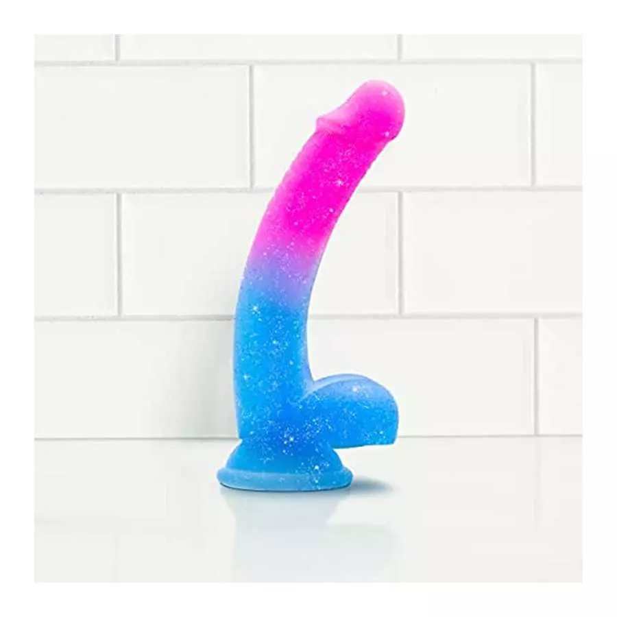 Blush Avant Chasing Sunsets Realistic Colorful Gradient Silicone Dildo - 7.75" Length and 1.25" Width - Suction Cup Base for Han
