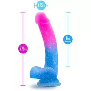 Blush Avant Chasing Sunsets Realistic Colorful Gradient Silicone Dildo - 7.75" Length and 1.25" Width - Suction Cup Base for Han