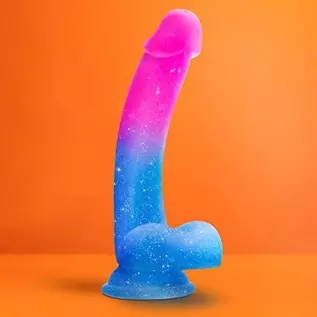 Blush Avant Chasing Sunsets Realistic Colorful Gradient Silicone Dildo - 7.75" Length and 1.25" Width - Suction Cup Base for Han