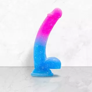 Blush Avant Chasing Sunsets Realistic Colorful Gradient Silicone Dildo - 7.75" Length and 1.25" Width - Suction Cup Base for Han