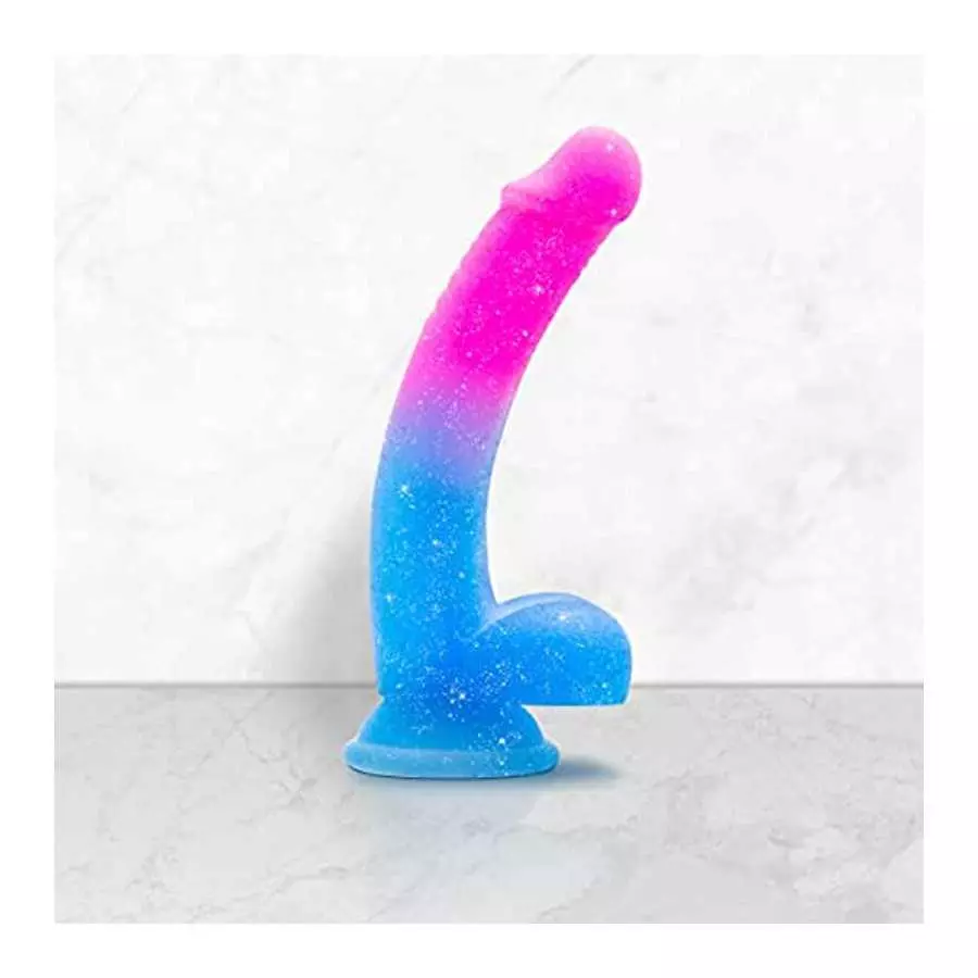 Blush Avant Chasing Sunsets Realistic Colorful Gradient Silicone Dildo - 7.75" Length and 1.25" Width - Suction Cup Base for Han
