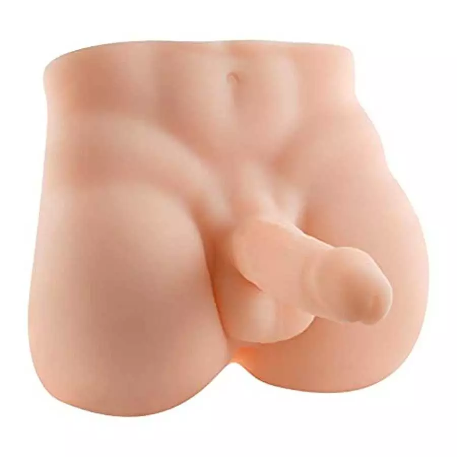 Male Torso Dildo Sex Doll, Men's Penis Love Doll with Muscle line for Women Masturbation Toys - 11x9.44 inch,Beige