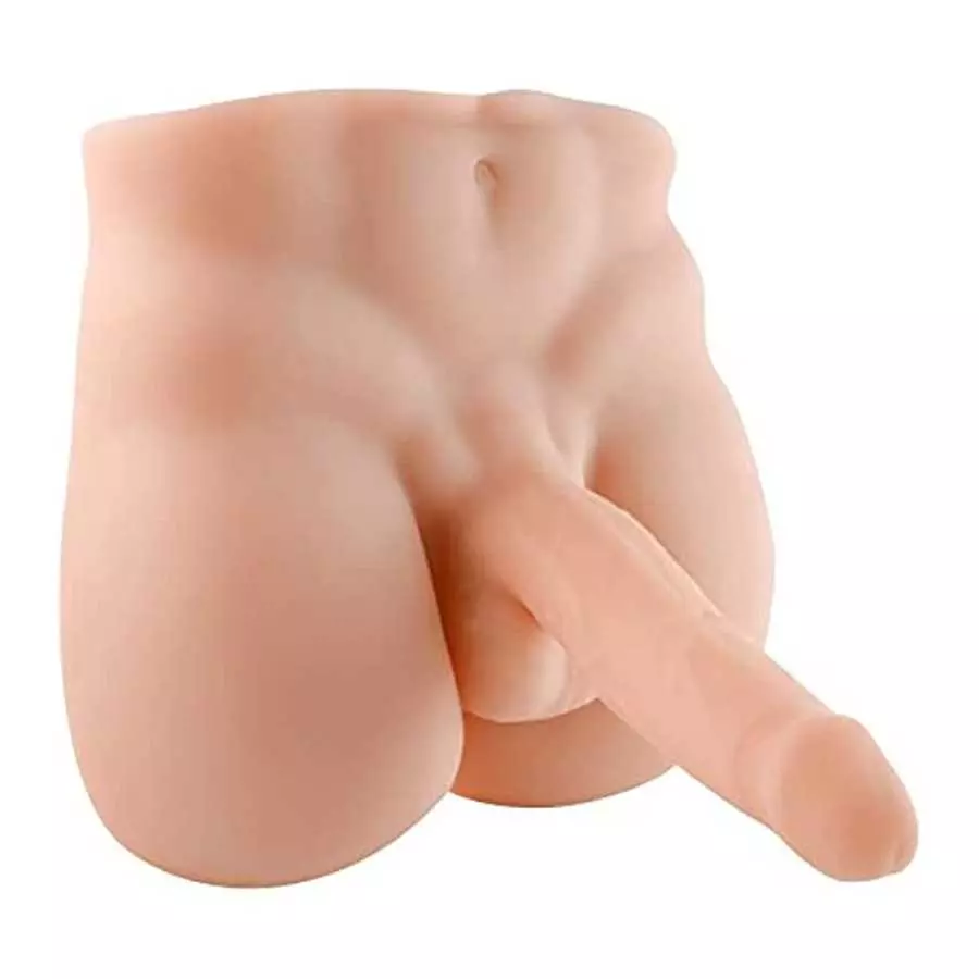 Male Torso Dildo Sex Doll, Men's Penis Love Doll with Muscle line for Women Masturbation Toys - 11x9.44 inch,Beige