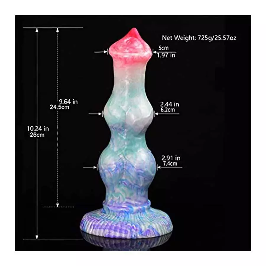 +7sueflly Huge Wolf Dildo Monster Dildo, 10.24'' Realistic Animal Dildo Suction Cup Dildo Toys with Big Knot, Flexible Dildo Ana