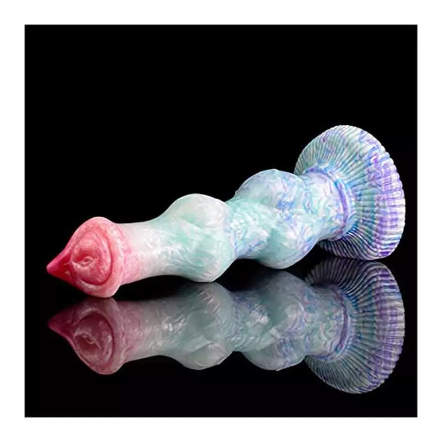 +7sueflly Huge Wolf Dildo Monster Dildo, 10.24'' Realistic Animal Dildo Suction Cup Dildo Toys with Big Knot, Flexible Dildo Ana