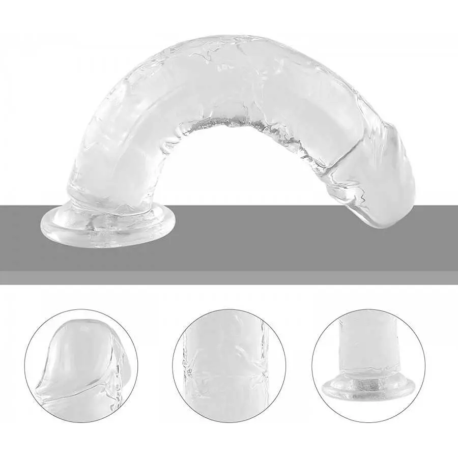 9.84'' Huge Realistic Dildo Big Jelly Dildo with Strong Suction Cup, Flexible Penis for Hand Free Play, Adult Sex Toys for Coupl