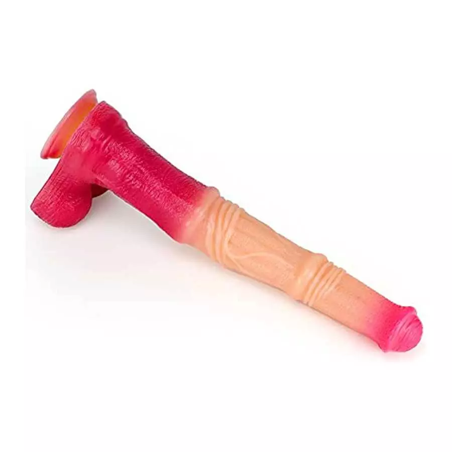 14.57" Colorful Realistic Horse Dildo Extra Long Dildo Anal Butt Plug, Silicone Animal Dildo Suction Cup Dildo Toy for Women, Mo