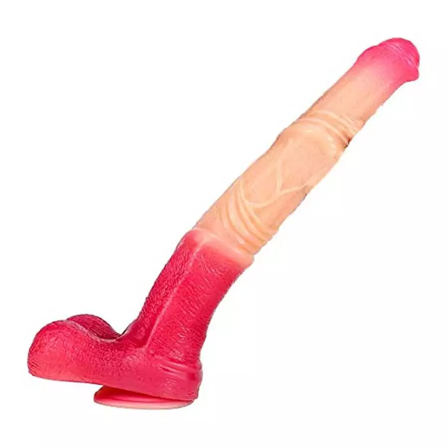14.57" Colorful Realistic Horse Dildo Extra Long Dildo Anal Butt Plug, Silicone Animal Dildo Suction Cup Dildo Toy for Women, Mo