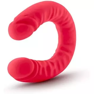 Blush Ruse Platinum Cured Ultrasilk Puria Silicone Double Headed Dildo - 18 Inch Curved Realistic DP Double Penetration - 1.75"