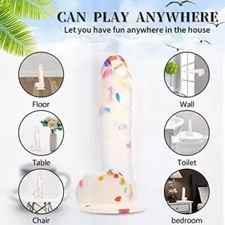 Realistic Dildos Feels Like Skin, 7.7 Inch Clear Dildo with Suction Cup for Hands-Free Play, Body-Safe Material and Adult Sex To