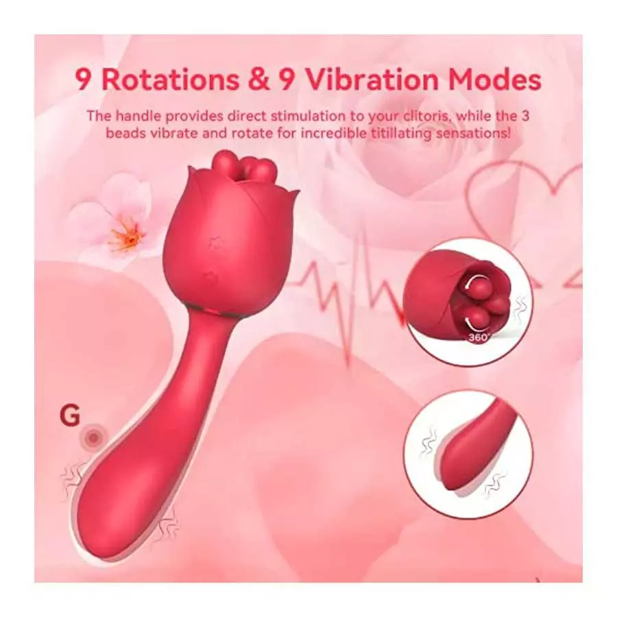 9.5“ Thrusting Dildo & Rose Vibrator