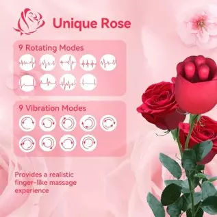 9.5“ Thrusting Dildo & Rose Vibrator 9.5“ Thrusting Dildo & Rose Vibrator