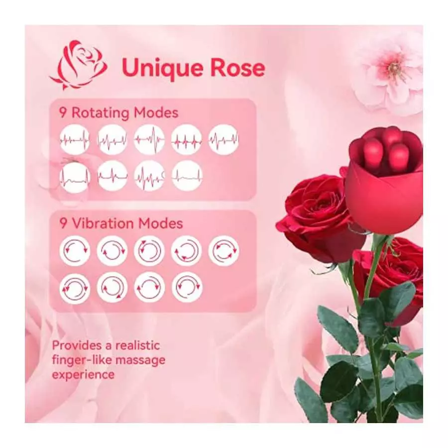 9.5“ Thrusting Dildo & Rose Vibrator