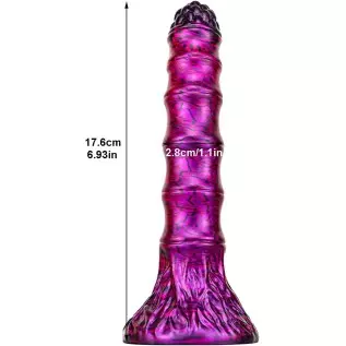 Silicone Real Skin Dildo Anal Plug with Suction Cup, 6.93" Realistic Dildo Flexible Monster Dildo for Female, Soft Colorful Dild