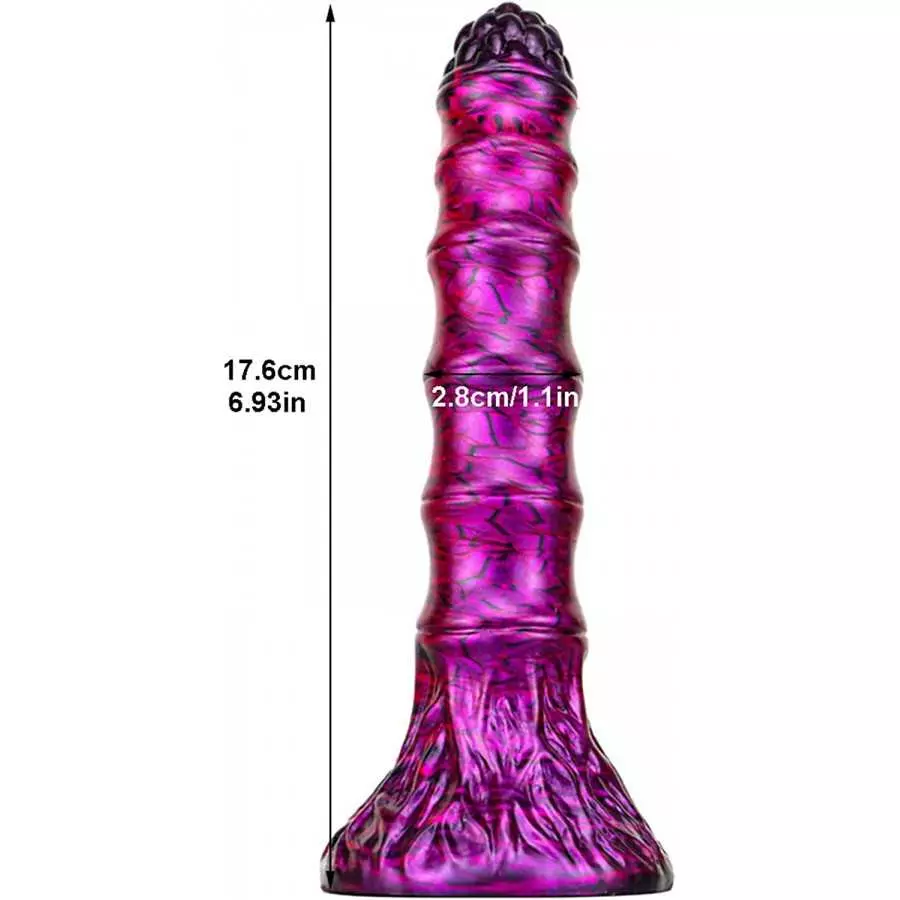 Silicone Real Skin Dildo Anal Plug with Suction Cup, 6.93" Realistic Dildo Flexible Monster Dildo for Female, Soft Colorful Dild