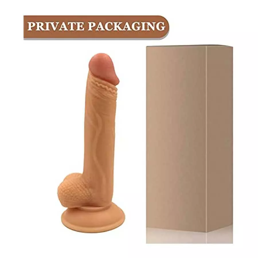 VINERFLY 8 Inch Realistic Dildo Strong Suction Cup, Ultra-Soft Dildo Hands-Free for Adult Women