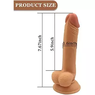 VINERFLY 8 Inch Realistic Dildo Strong Suction Cup, Ultra-Soft Dildo Hands-Free for Adult Women