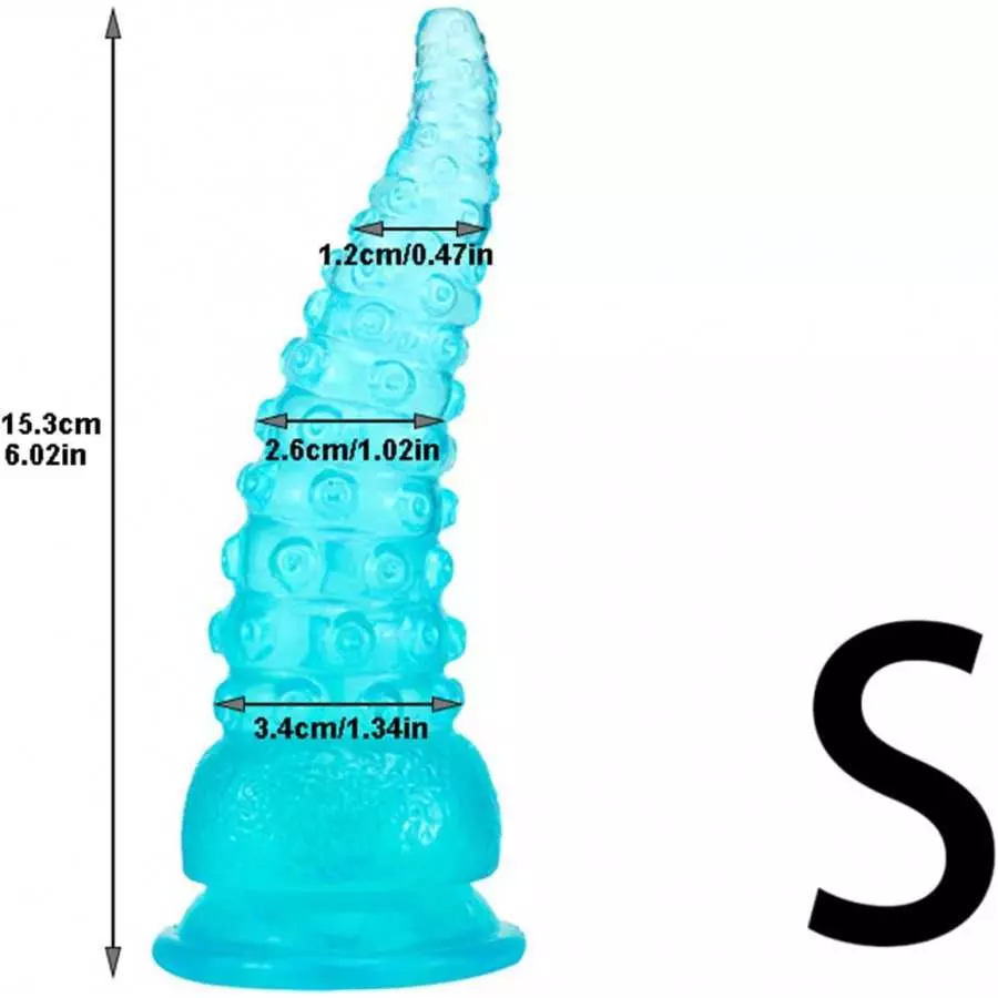 Fantasy Octopus Dildo Women Anal Dildo Rubber Butt Plug Toy, Flexible Realistic Tentacle Dildo Lesbian Green Dildo Toy, Real Ani