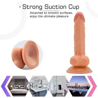hyper realistic dildo 7.8 inches Interesting and Nice Flesh-Colored Female Silicone Suction Cup Realistic Classic Dick Wand