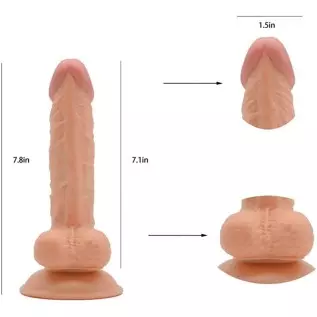 hyper realistic dildo 7.8 inches Interesting and Nice Flesh-Colored Female Silicone Suction Cup Realistic Classic Dick Wand