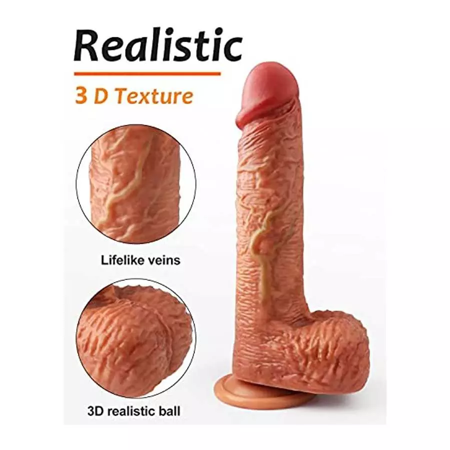 Realistic Silicone Dildo for Women: 8.3 Inch Lifelike Huge Dildo with Strong Suction Cup for Hands-Free Play, Lifelike Anal Dild