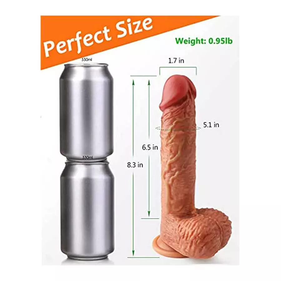 Realistic Silicone Dildo for Women: 8.3 Inch Lifelike Huge Dildo with Strong Suction Cup for Hands-Free Play, Lifelike Anal Dild