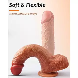 Realistic Silicone Dildo for Women: 8.3 Inch Lifelike Huge Dildo with Strong Suction Cup for Hands-Free Play, Lifelike Anal Dild