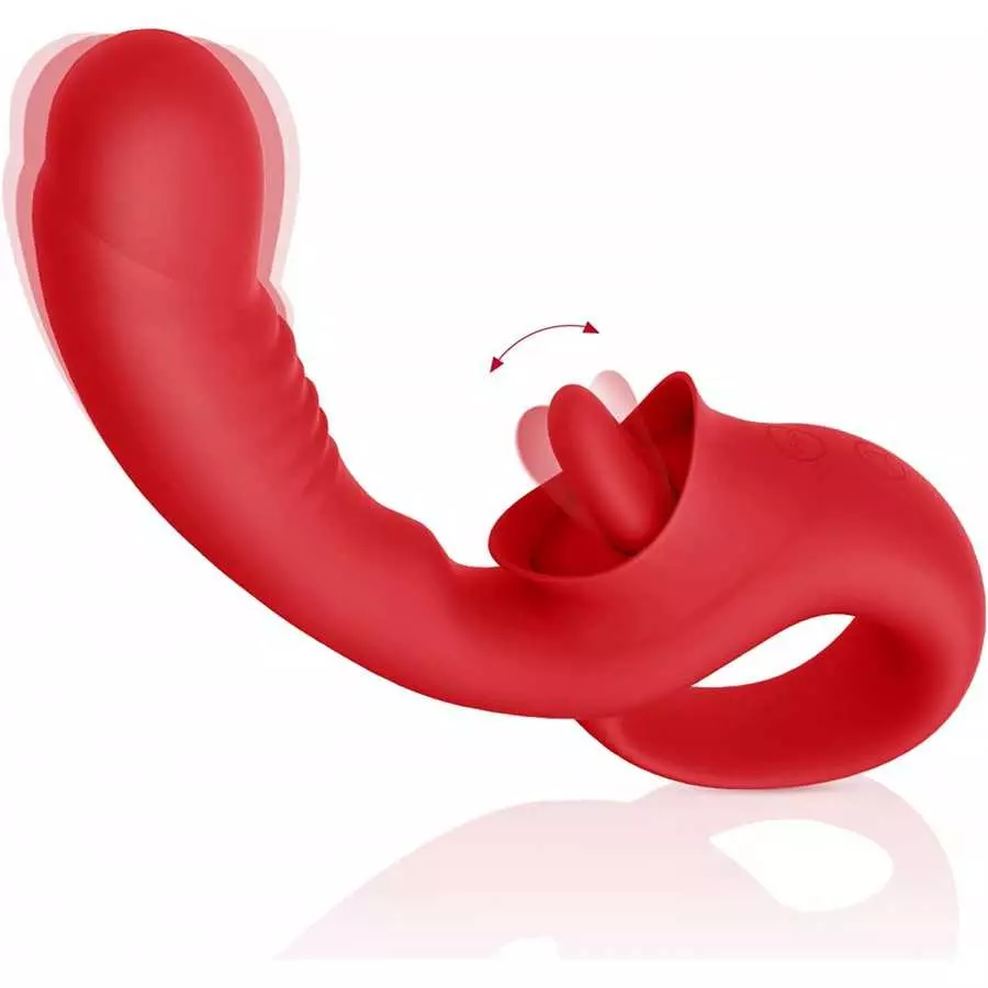 Clitoral Licking G Spot Vibrator, Realistic Dildo Clitoralis Stimulator for Women with 10 Licking & Vibrating Modes, Strapless S Clitoral Licking G Spot Vibrator, Realistic Dildo Clitoralis Stimulator for Women with 10 Licking & Vibrating Modes, Strapless S