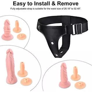 UTIMI Strap-on Dildo 3 Removeable Silicone Dildos,Hollow Strap-on Set Dildo Pants,SM Sex Toys for Men and Women, Female Massage