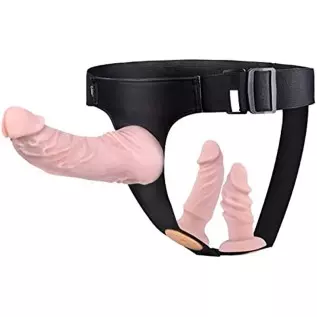 UTIMI Strap-on Dildo 3 Removeable Silicone Dildos,Hollow Strap-on Set Dildo Pants,SM Sex Toys for Men and Women, Female Massage