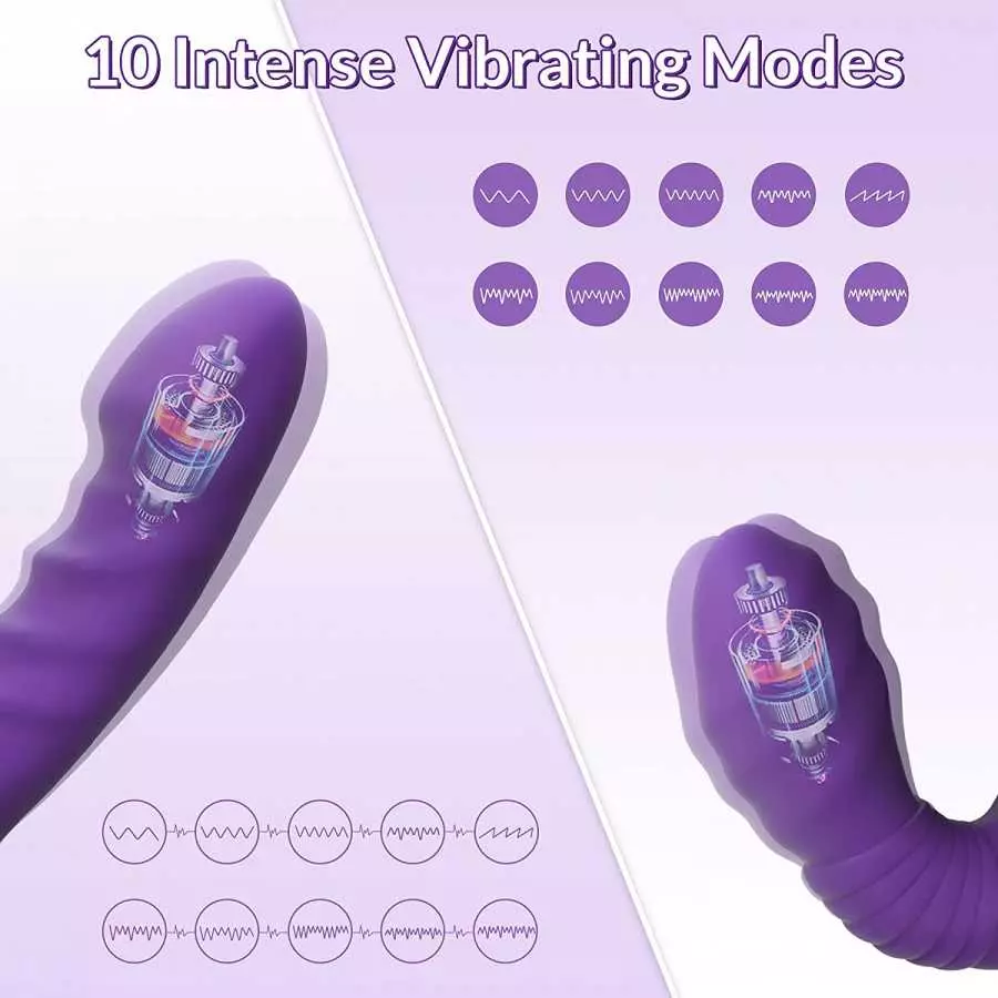 Strapless Strap on Dildos with Flexible Bulb - MEANINS Allen, Anti-Slip Ribbed Double-Ended G Spot Vibrator, Strap-on for Peggin