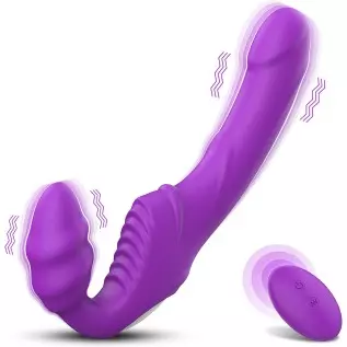 Vibrating Strapless Strap on Dildo Vibrator Sex Toys – Adorime Silicone Rechargeable Remote Control Female Clitoris Stimulate Ad