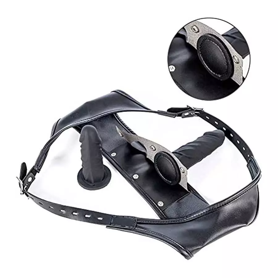 FST Strap-on Set Dildo Pants 2 Removeable Silicone Dildos, G spot Anus Stimulator Vagina Masturbator for Women Couples