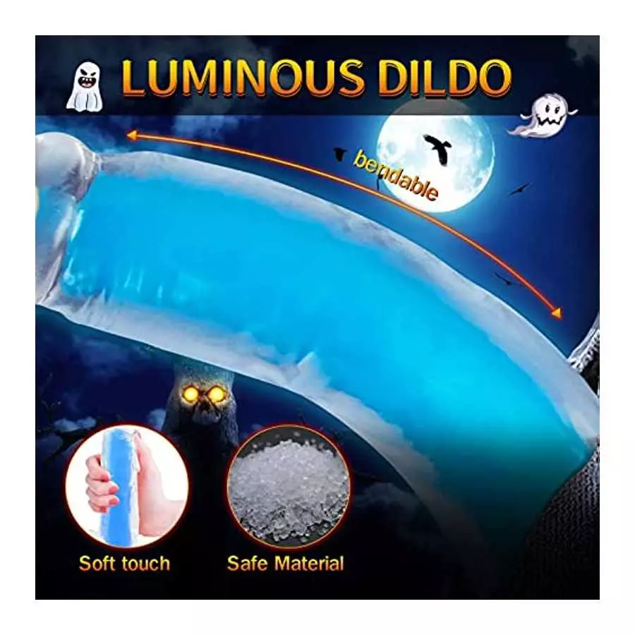 8.7'' Luminous Strap-on Dildo for Woman, Glow in The Dark, Wearable Sex Harness for Couple Pegging, Lesbian Female Masturbation,