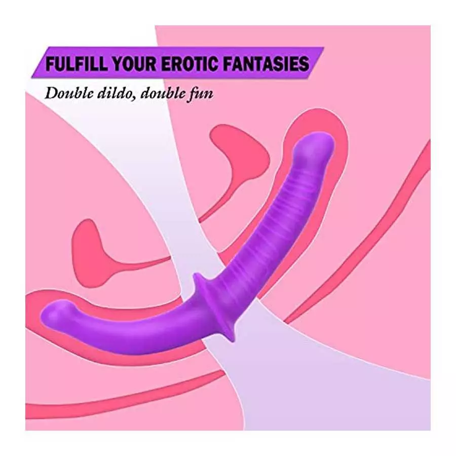 Strapless Strap-on Dildo - Realistic Silicone Dildo for Anal Vagina Stimulation, SEXY SLAVE Liam Double Dong Adult Sex Toy for M